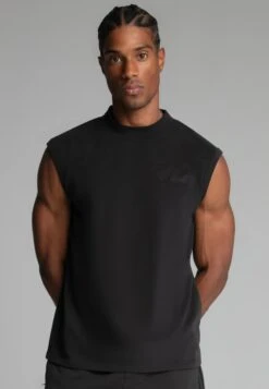 SikSilk Black Sleeveless T-Shirt