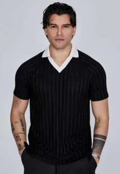 SikSilk Black Polo T-Shirt