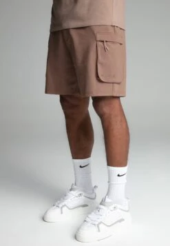 SikSilk Brown Smart Cargo Shorts