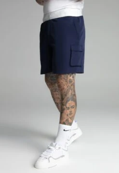 SikSilk Navy Cargo Swim Short