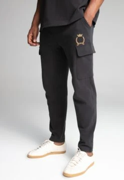 SikSilk Black Crest Cargo Joggers