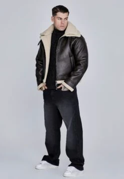 SikSilk Brown Aviator Jacket 12 SikSilk Brown Aviator Jacket -Modern Men Wear Shop SS 27478 4
