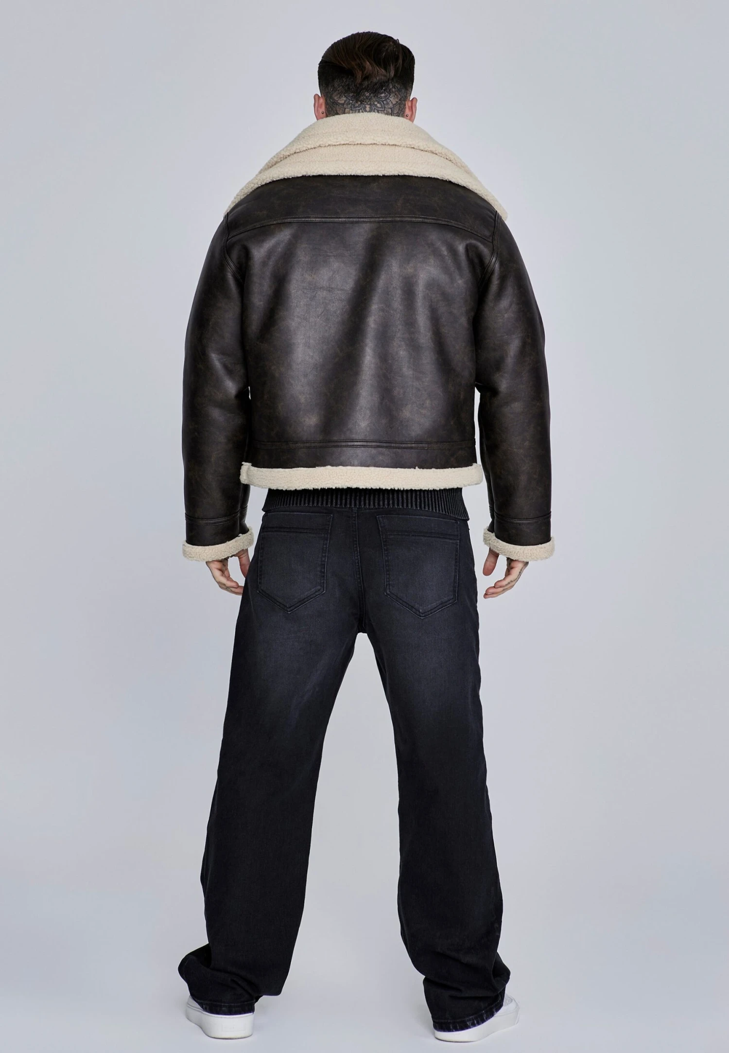 SikSilk Brown Aviator Jacket 8 SikSilk Brown Aviator Jacket - Image 6