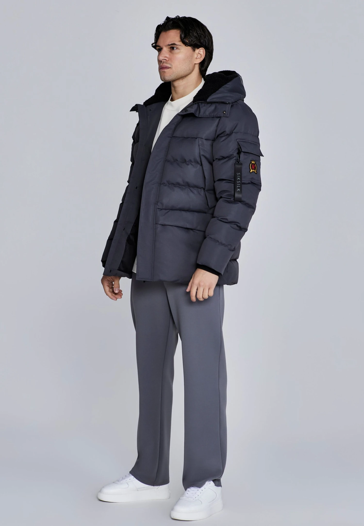 SikSilk Grey Parka 6 SikSilk Grey Parka - Image 4