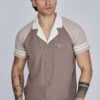 SikSilk Beige Retro Resort Shirt -Modern Men Wear Shop SS 27554 1