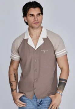 SikSilk Beige Retro Resort Shirt