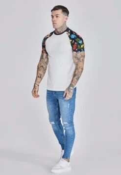 SikSilk Ecru Raglan T-Shirt -Modern Men Wear Shop SS 27560 4