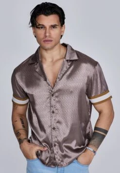 SikSilk Brown Resort Shirt