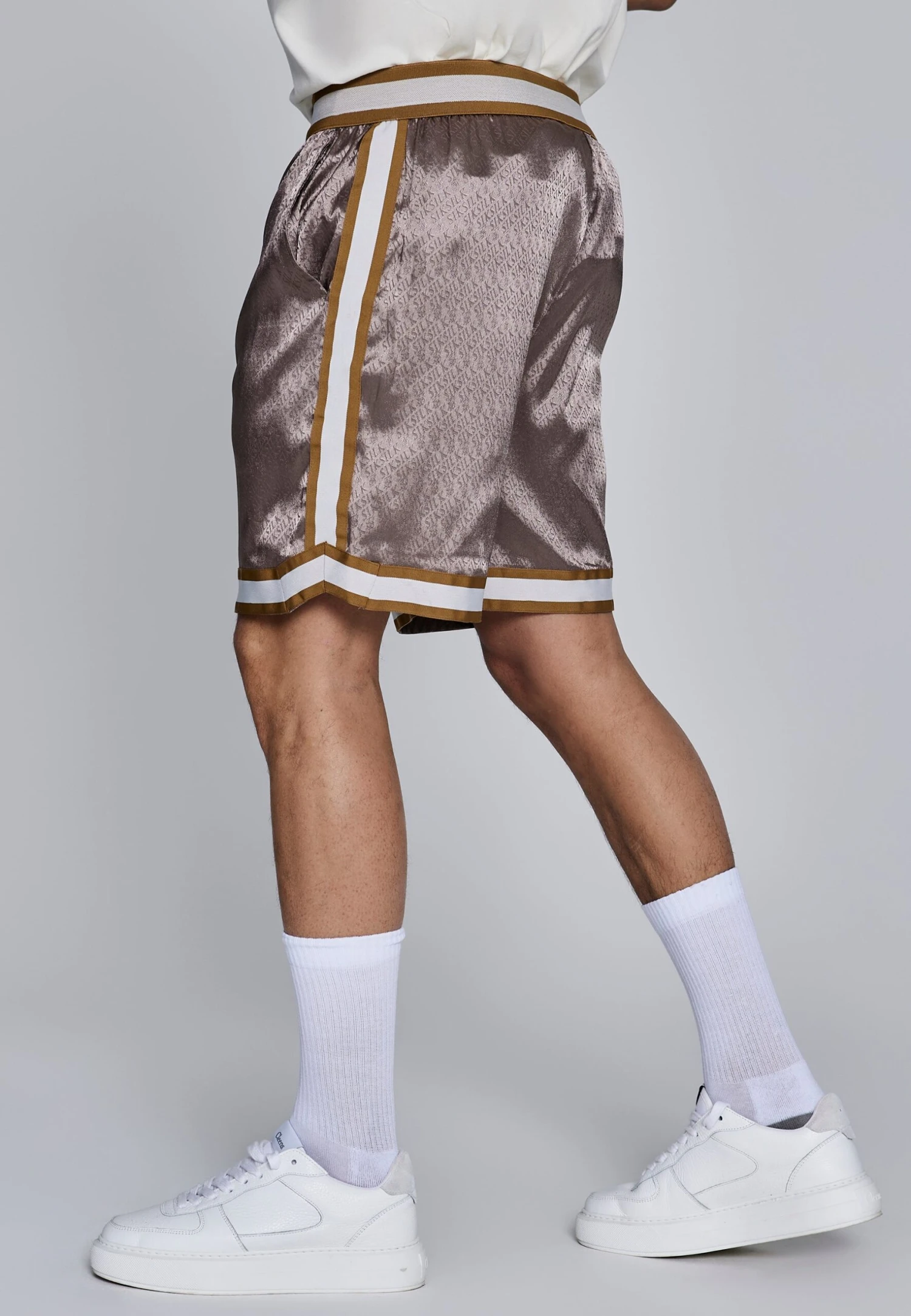 SikSilk Brown Resort Shorts 5 SikSilk Brown Resort Shorts - Image 3