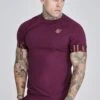 SikSilk Burgundy Tech T-Shirt