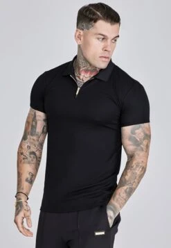 SikSilk Black Smart Polo