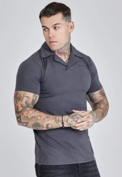 SikSilk Grey Smart Revere Polo