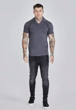 SikSilk Grey Smart Revere Polo -Modern Men Wear Shop SS 27790 3