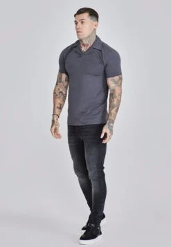 SikSilk Grey Smart Revere Polo -Modern Men Wear Shop SS 27790 4