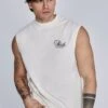 SikSilk Ecru Sleeveless T-Shirt -Modern Men Wear Shop SS 27793 1