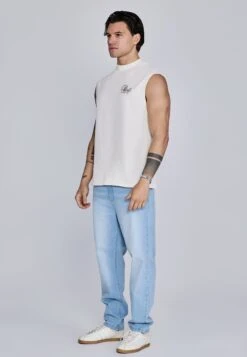SikSilk Ecru Sleeveless T-Shirt -Modern Men Wear Shop SS 27793 4