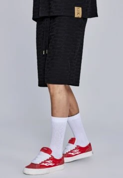 SikSilk Black Towelling Shorts