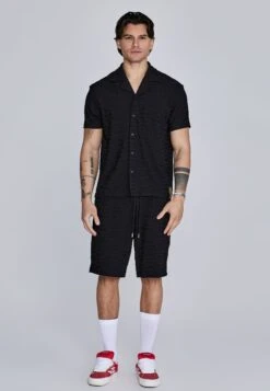 SikSilk Black Towelling Shorts -Modern Men Wear Shop SS 27845 4