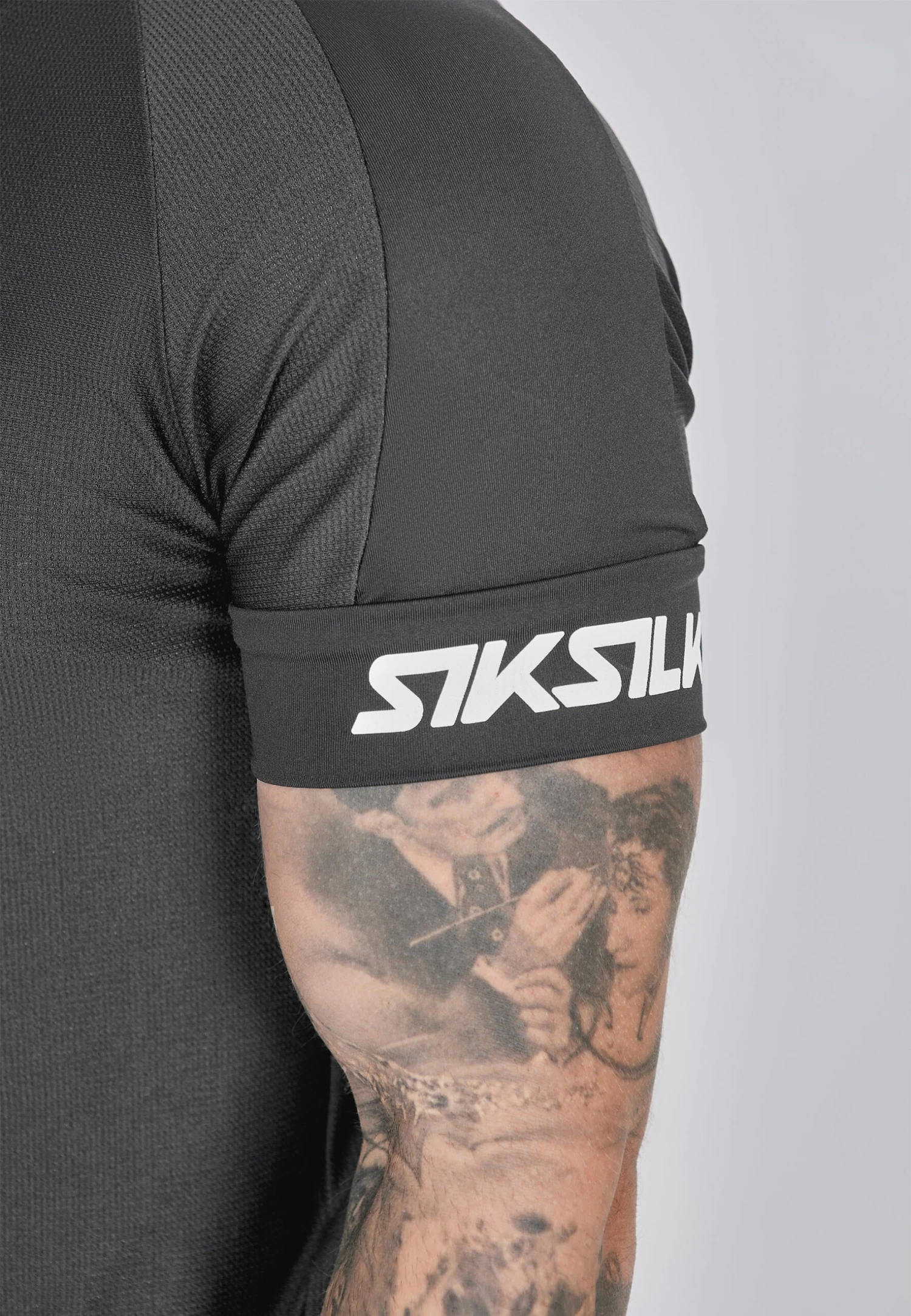 SikSilk Grey Tech T-Shirt 4 SikSilk Grey Tech T-Shirt - Image 2
