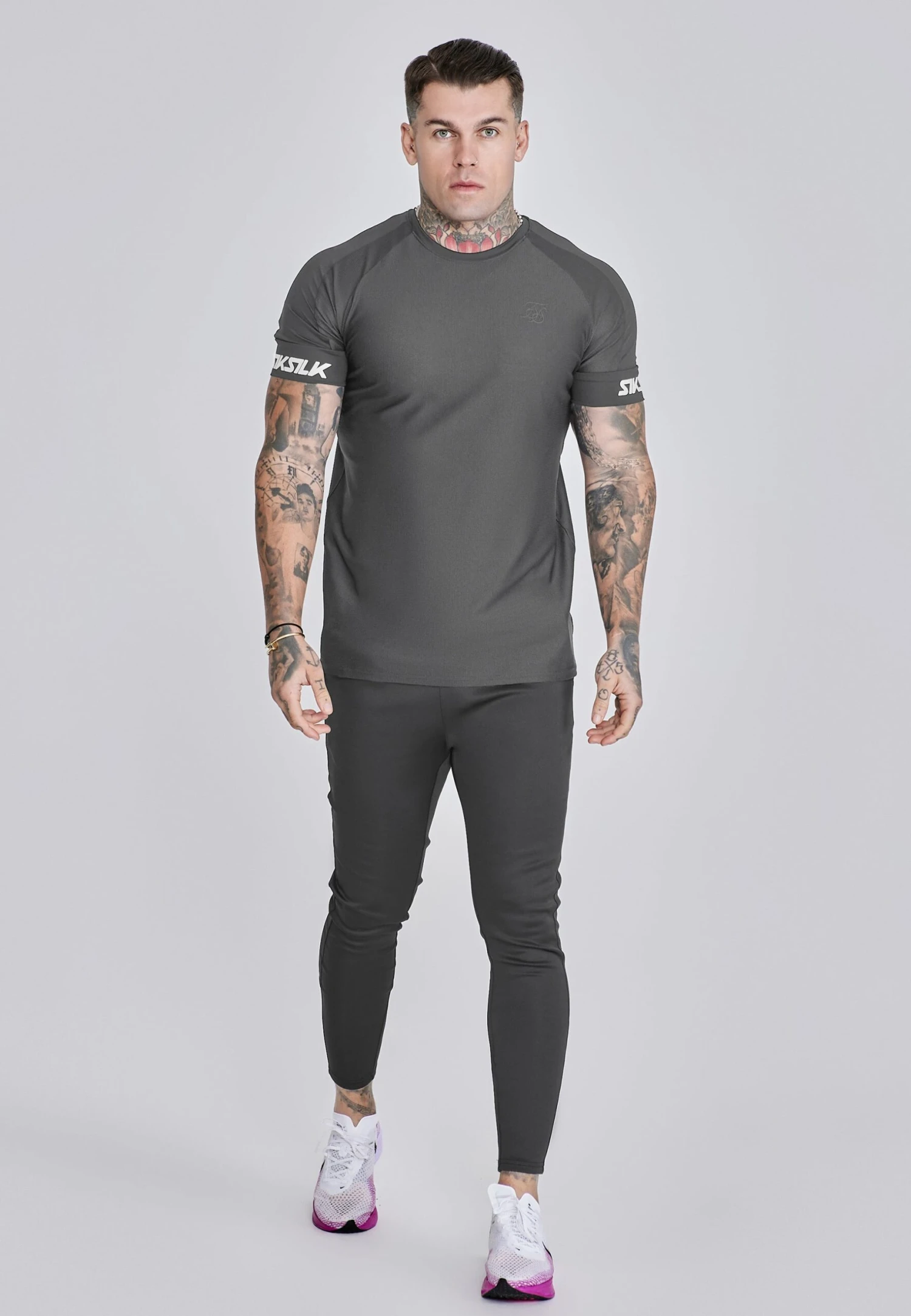 SikSilk Grey Tech T-Shirt 5 SikSilk Grey Tech T-Shirt - Image 3