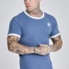 SikSilk Blue Ribbed Ringer T-Shirt -Modern Men Wear Shop SS 27891 1