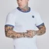 SikSilk White Ribbed Ringer T-Shirt -Modern Men Wear Shop SS 27892 1
