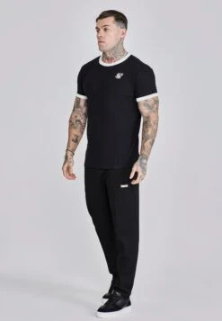 SikSilk Black Ribbed Ringer T-Shirt -Modern Men Wear Shop SS 27893 4