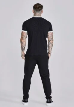 SikSilk Black Ribbed Ringer T-Shirt -Modern Men Wear Shop SS 27893 5