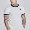 SikSilk Ecru Ribbed Ringer T-Shirt -Modern Men Wear Shop SS 27894 1