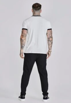 SikSilk Ecru Ribbed Ringer T-Shirt -Modern Men Wear Shop SS 27894 5
