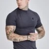 SikSilk Grey Crest Tech T-Shirt -Modern Men Wear Shop SS 27896 1