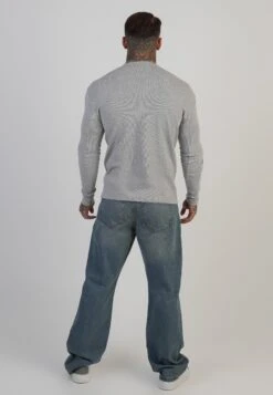 SikSilk Grey Marl Henley T-Shirt -Modern Men Wear Shop SS 27961 5