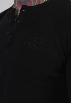 SikSilk Black Henley T-Shirt -Modern Men Wear Shop SS 27976 2