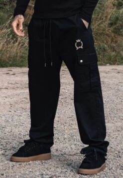 SikSilk Black Loose Fit Cargos