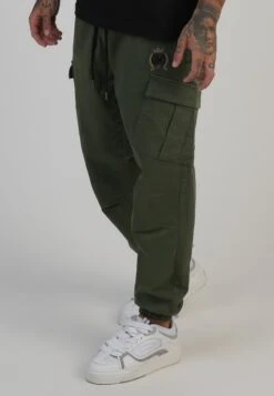 SikSilk Khaki Green Regular Fit Cargos