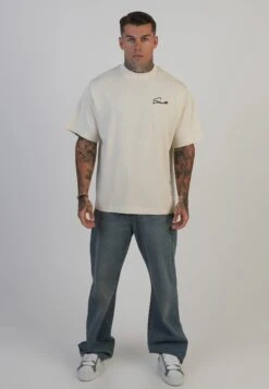 SikSilk Ecru Signature T-Shirt -Modern Men Wear Shop SS 27994 3