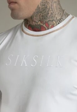 SikSilk White Muscle Fit T-Shirt -Modern Men Wear Shop SS 28043 3