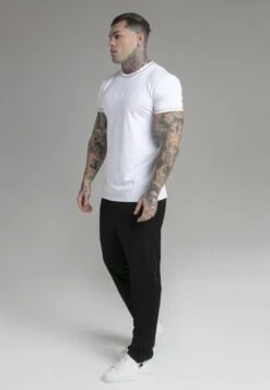 SikSilk White Muscle Fit T-Shirt -Modern Men Wear Shop SS 28043 4