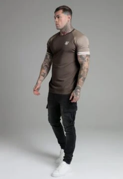 SikSilk Brown Tournament T-Shirt -Modern Men Wear Shop SS 28050 4