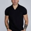 SikSilk Black V-Neck Polo -Modern Men Wear Shop SS 28102 1