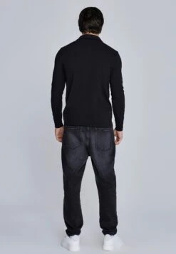 SikSilk Black Long Sleeve Polo -Modern Men Wear Shop SS 28122 5