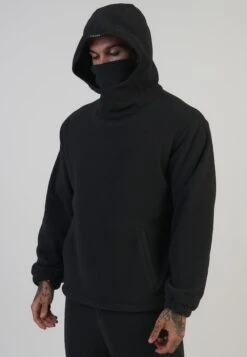 SikSilk Black Polar Fleece Hoodie