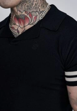 SikSilk Black Tournament Revere Polo -Modern Men Wear Shop SS 28152 2