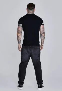 SikSilk Black Tournament Revere Polo -Modern Men Wear Shop SS 28152 5