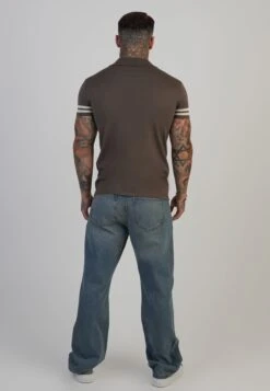 SikSilk Brown Tournament Revere Polo -Modern Men Wear Shop SS 28154 5