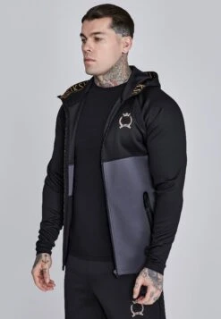 SikSilk Black And Grey Full Zip Hoodie
