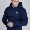 SikSilk Navy Essentials Poly Hoodie -Modern Men Wear Shop SS 28160 1