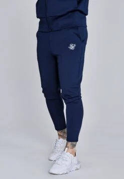 SikSilk Navy Essentials Poly Joggers