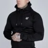 SikSilk Black Essentials Poly Full Zip Hoodie -Modern Men Wear Shop SS 28168 1