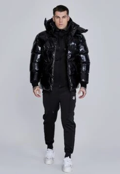 SikSilk Black High Shine Puffer Jacket 11 SikSilk Black High Shine Puffer Jacket -Modern Men Wear Shop SS 28238 3